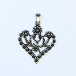 Pingente coração floral pin0001